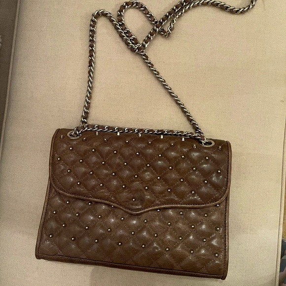 Rebecca Minkoff purse Grey with silver colored studs. - Picture 1 of 4